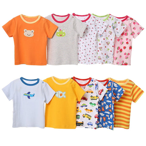 T-Shirt 100%Cotton Cartoon Print Baby Girl Tops