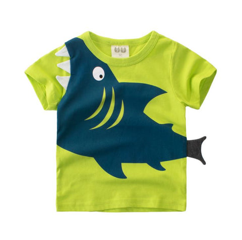 2-8Y Cartoon Print Baby Boys Shorts T-Shirt For Summer