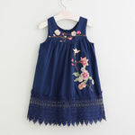 Summer Brand New Girls Dress Flowers Lace Silk