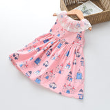 Summer Brand New Girls Dress Flowers Lace Silk