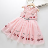 Summer Brand New Girls Dress Flowers Lace Silk