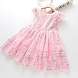 Summer Brand New Girls Dress Flowers Lace Silk
