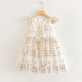Summer Brand New Girls Dress Flowers Lace Silk
