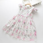 Summer Brand New Girls Dress Flowers Lace Silk