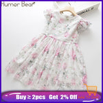 Summer Brand New Girls Dress Flowers Lace Silk