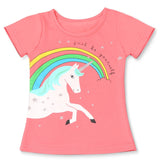 Fashion Unicorn Girls T-shirt Children Short Sleeves