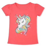 Fashion Unicorn Girls T-shirt Children Short Sleeves
