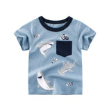 2-8Y Cartoon Print Baby Boys T-Shirt For Summer