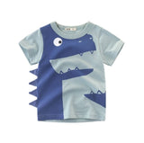 2-8Y Cartoon Print Baby Boys Dinosaur T Shirt