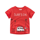 2-8Y Cartoon Print Baby Boys T-Shirt For Summer
